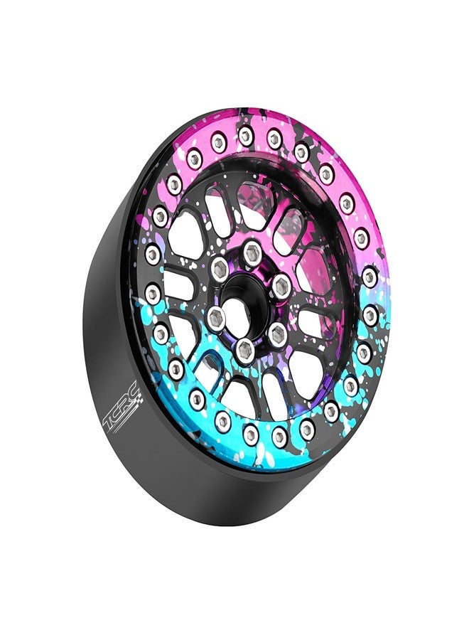 TCRC 4PCS Splash Anodizing Aluminum 2.2 Inch Beadlock Wheels Hubs for 1/10 Axial Wraith RR10 YETI SCX10 D90 TRAXXAS TRX4 CC01 RC Crawler Car - Image 1